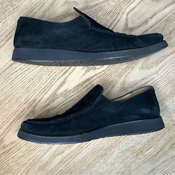 Vintage Gianni Versace Black Suede Loafers 90s Old Money Quiet Luxury Size 41 main image 11